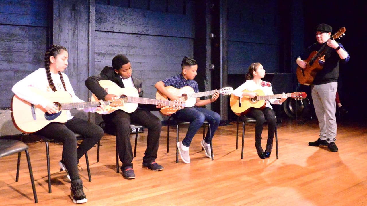 guitar class with kids